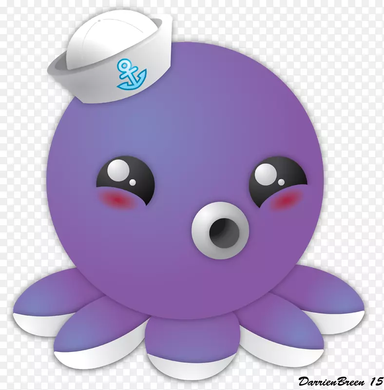 章鱼紫色动物-可爱的章鱼