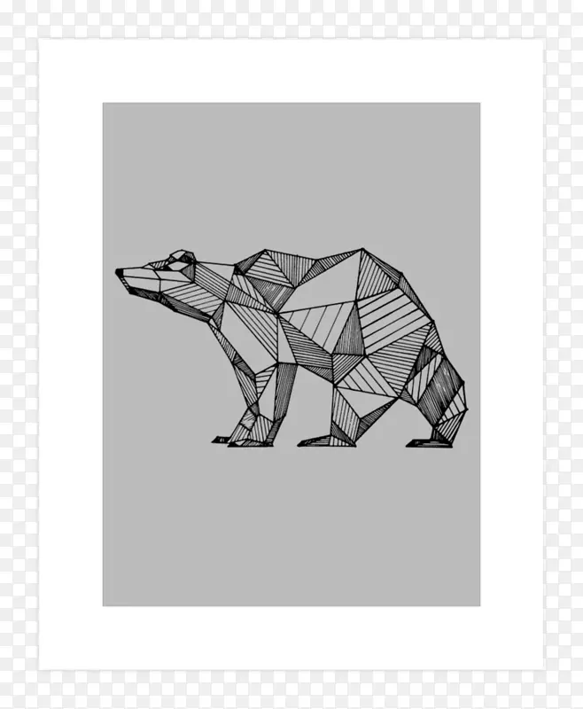熊画线艺术纸素描-熊