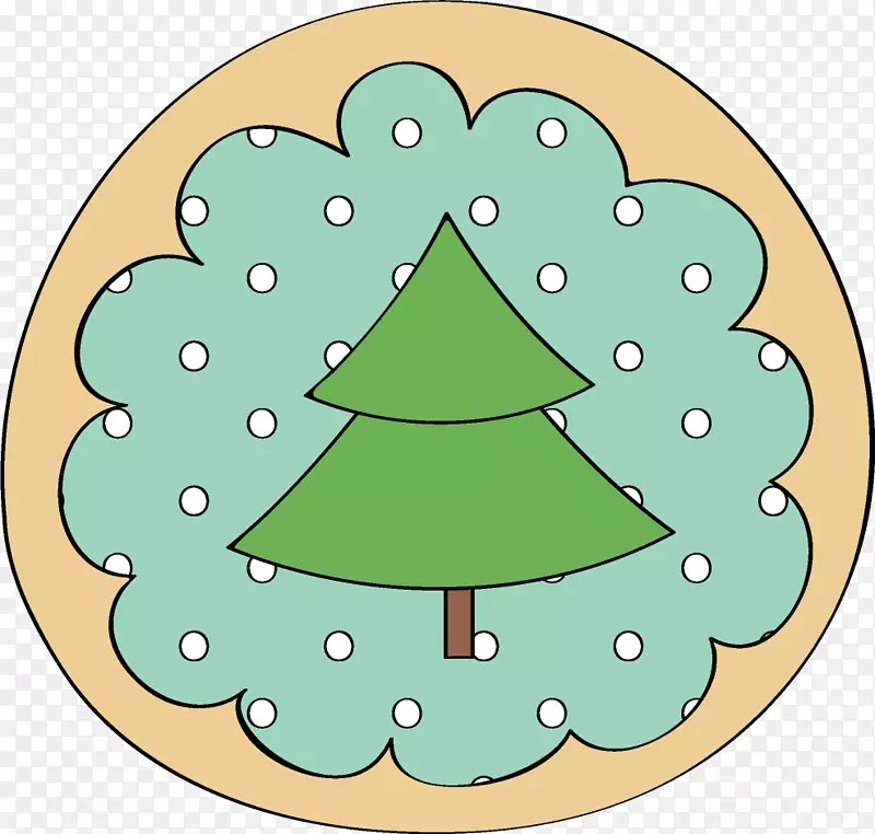 圆点圣诞点缀绿色剪贴画-食物添加