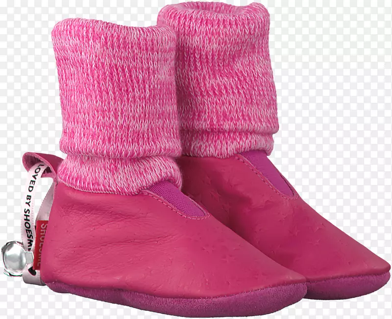 雪靴皮毛粉红m靴