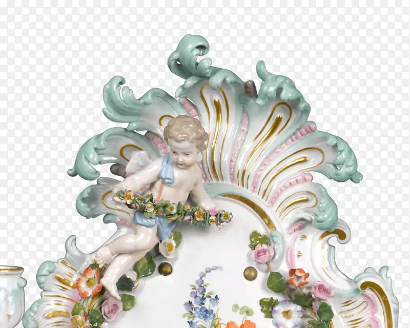 梅森瓷雕像传说中的生物-瓷花装饰