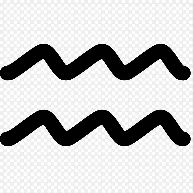 水瓶座计算机图标黄道十二宫符号占星学符号点状波浪线