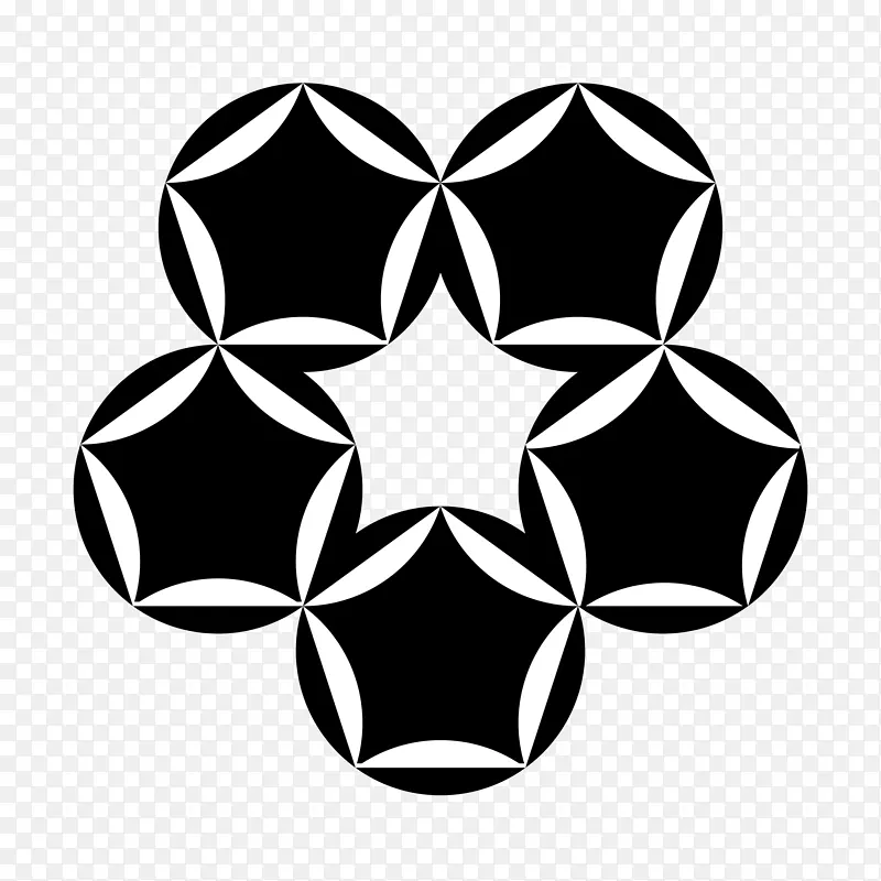 五角几何多边形剪贴画圆