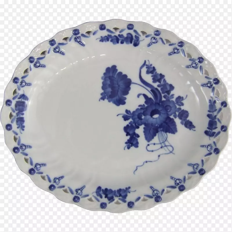 皇家哥本哈根陶瓷蓝白陶器餐具.板