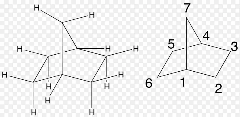 北冰片烷双环分子烃有机化合物结构图