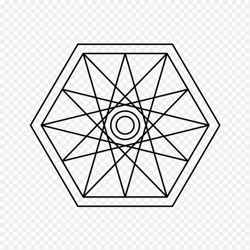 第五色圆星形多边形色标-神圣几何学