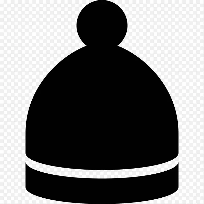 BeanieComputer图标编织帽-黑白相间的帽子