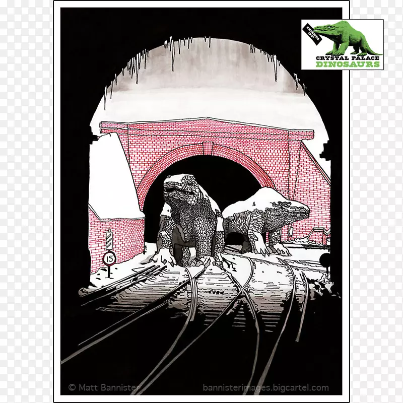 水晶宫恐龙水晶宫公园水晶宫F.C。伟大的展览-电镀水晶海报