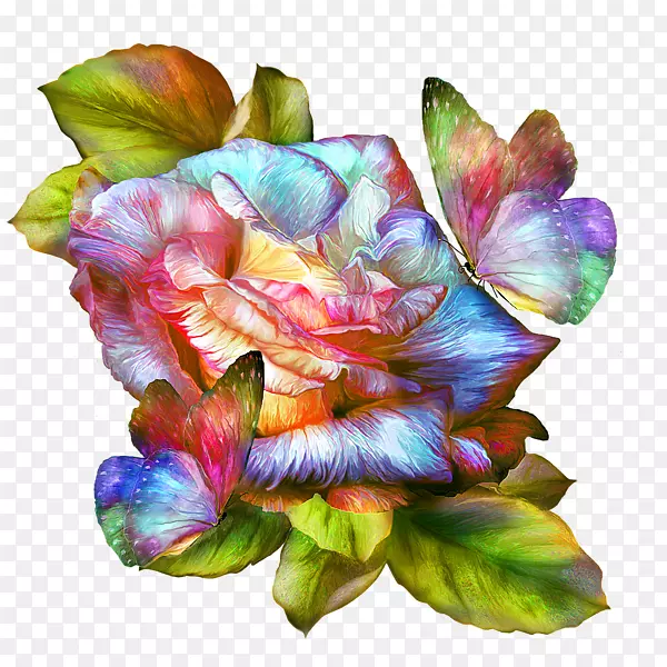 彩虹玫瑰艺术-彩虹色玫瑰