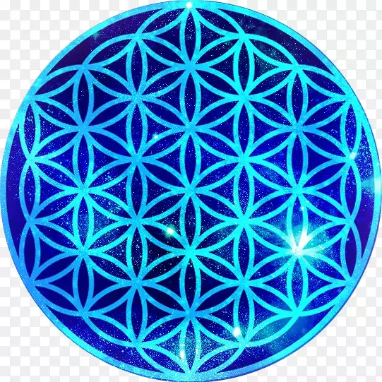 重叠圆网格神圣几何模板符号-新年牡丹花材料