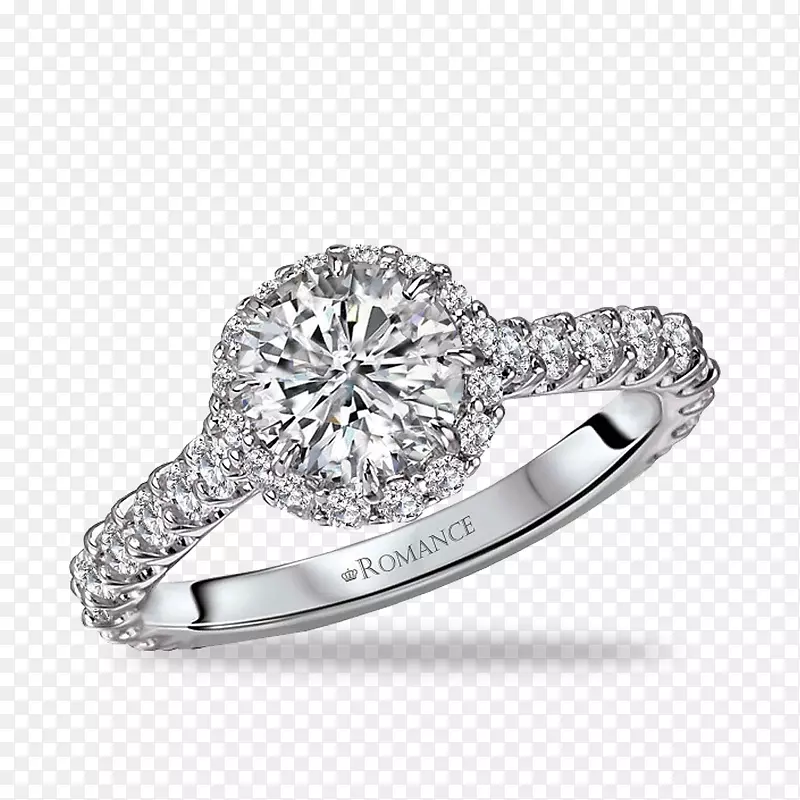 订婚戒指钻石切割公主切割浪漫戒指