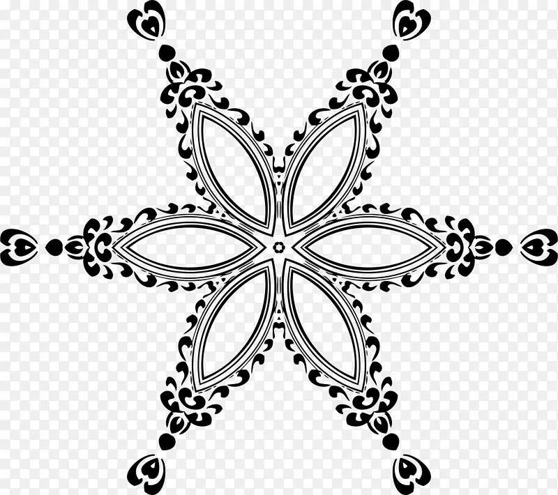 神圣几何学种子生命象征-黑白莲花