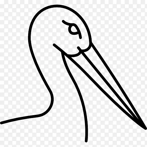 喙鸟白鹳电脑图标-鸟