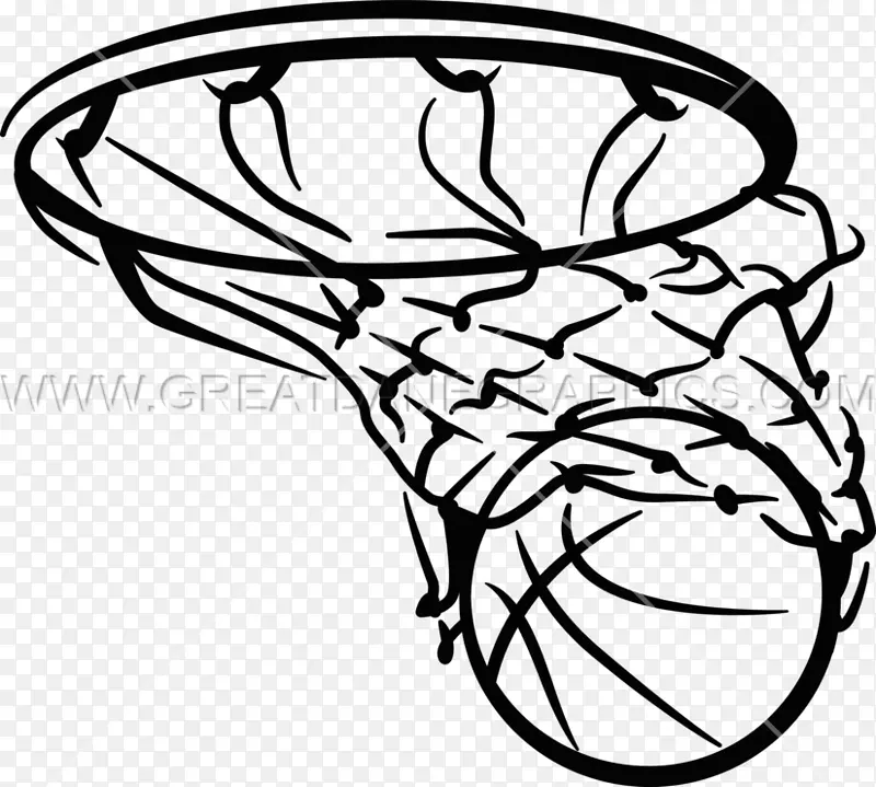 篮球篮板黑白网夹艺术-篮球