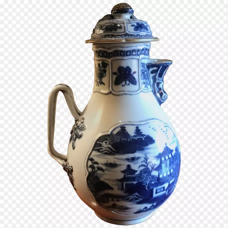 瓷瓶陶瓷蓝白色陶器钴蓝-栏杆