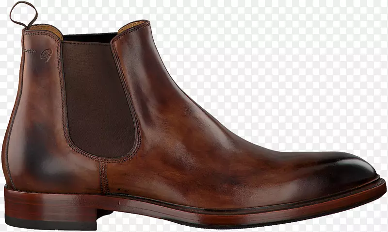 切尔西靴鞋皮革棕色雕刻皮鞋