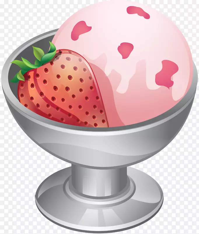 草莓冰淇淋甜点雪糕冰淇淋