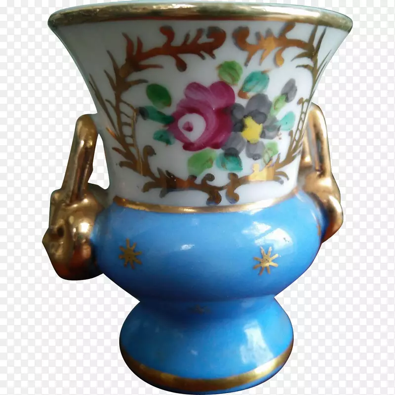 花瓶陶器瓷钴蓝杯古董花瓶