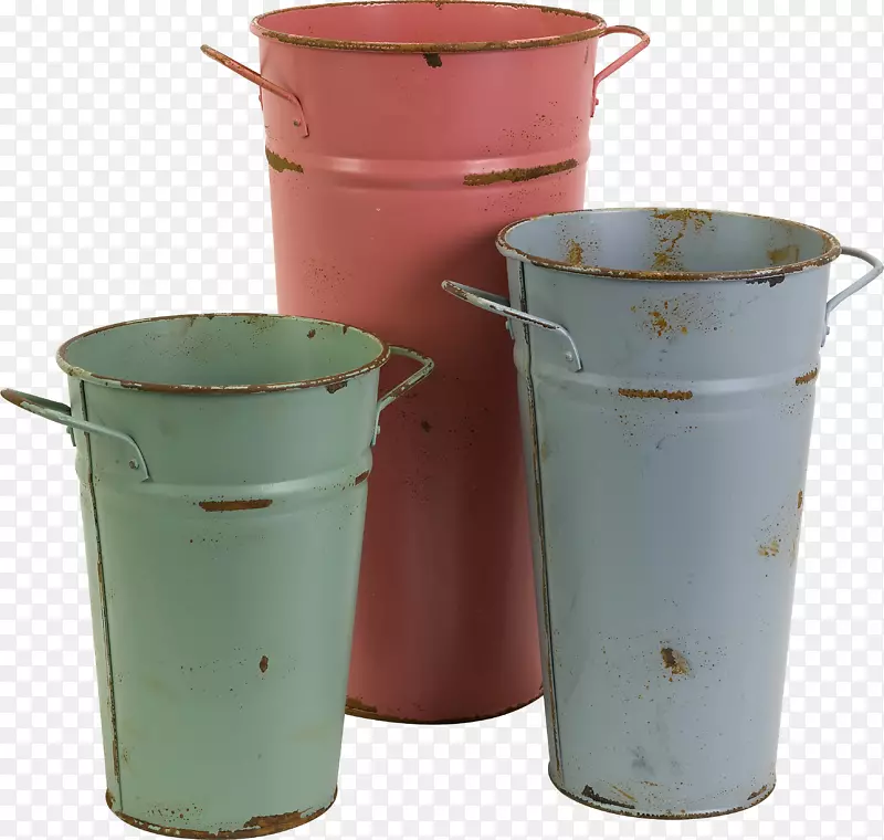 桶盖塑料餐具夹艺术.铁花瓶