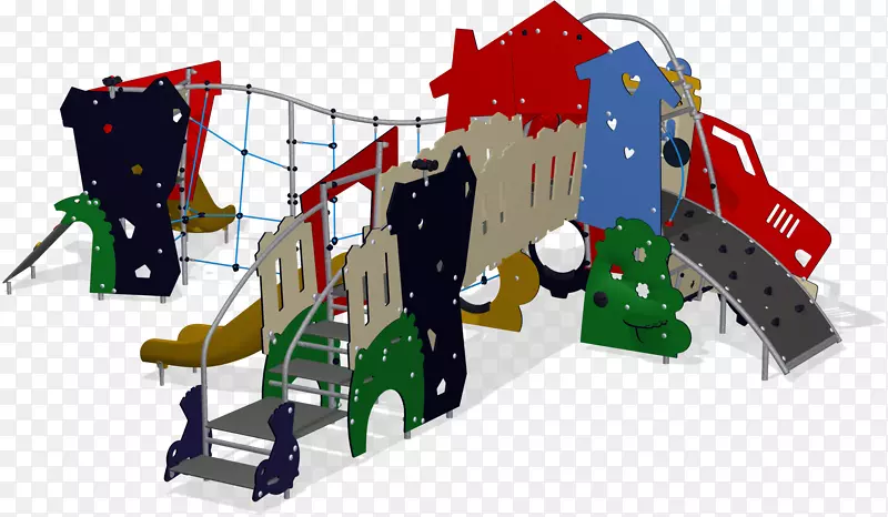 游乐场滑梯儿童康潘游戏-操场结构顶部视图