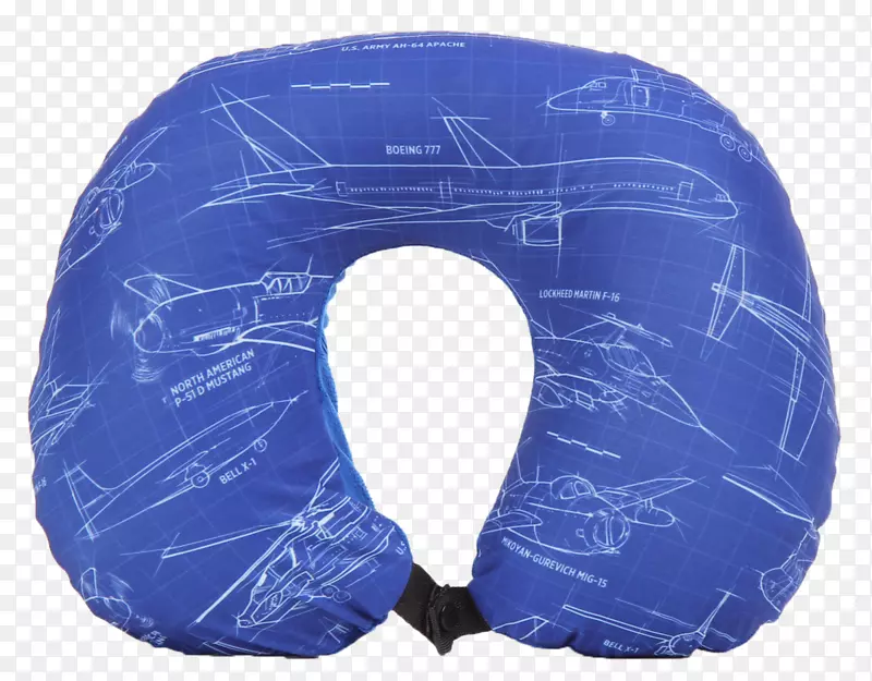 蓝色旅行枕头购物-充气圈