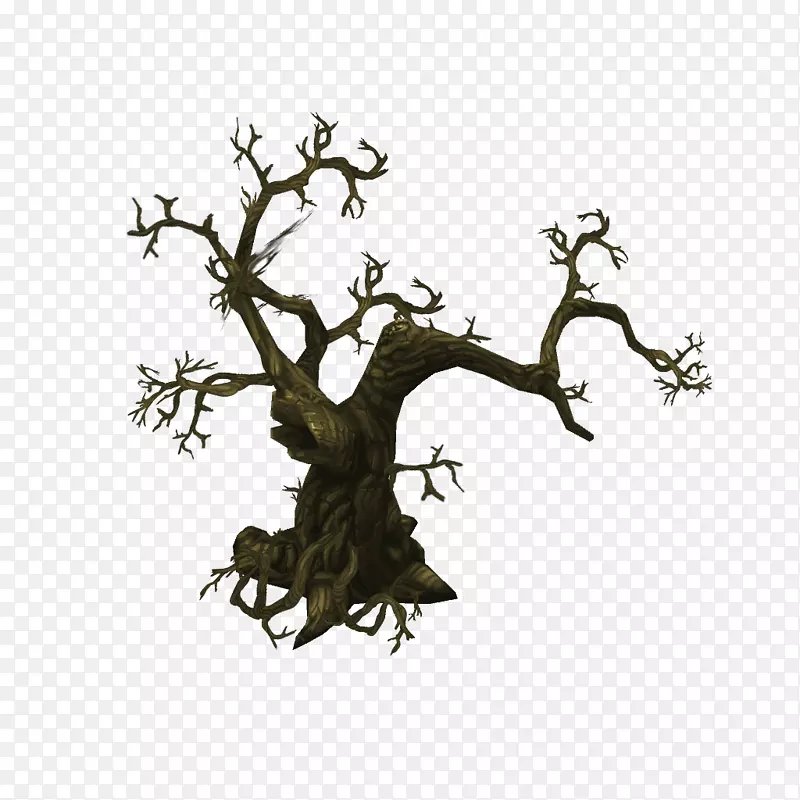 低聚树三维计算机图形动画.手绘树