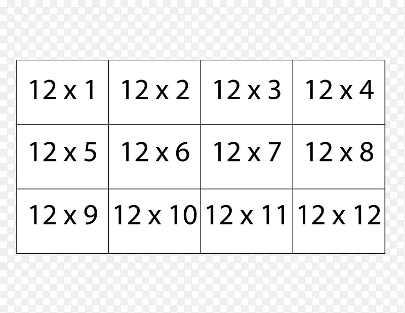 乘法表闪存卡数学工作表乘法