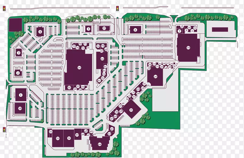 龙虾拉戈商场红龙虾-路线图信息图空中视图