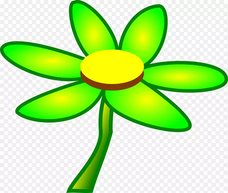 花卉绿色剪贴画-花瓣剪贴画