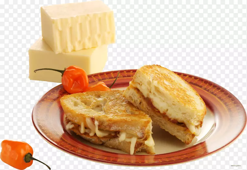烤奶油乳酪三明治肉豆蔻芝士汉堡包-美味烤肉
