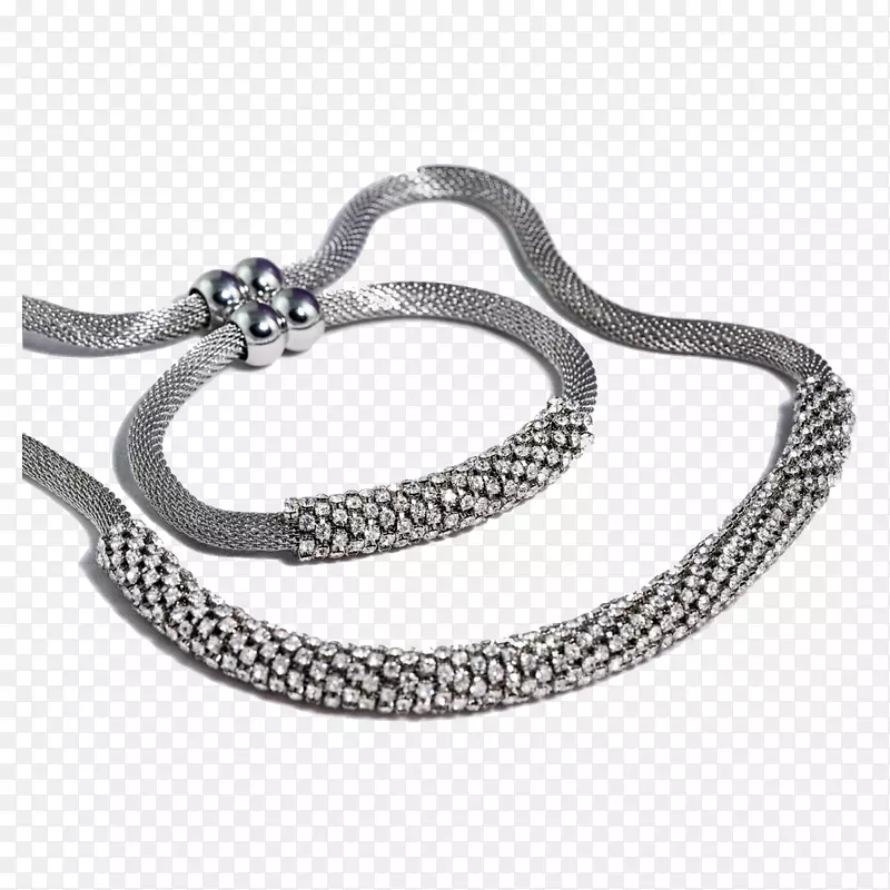 手镯银项链车身珠宝首饰设计银项链