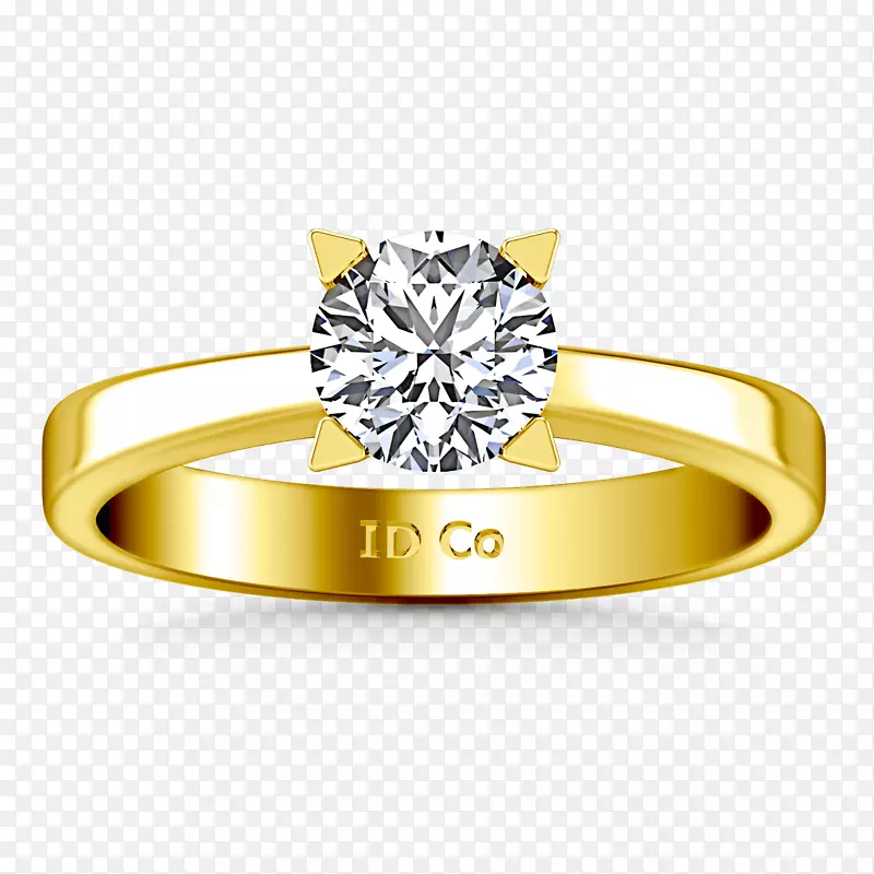 钻石婚戒订婚戒指纸牌-黄色戒指