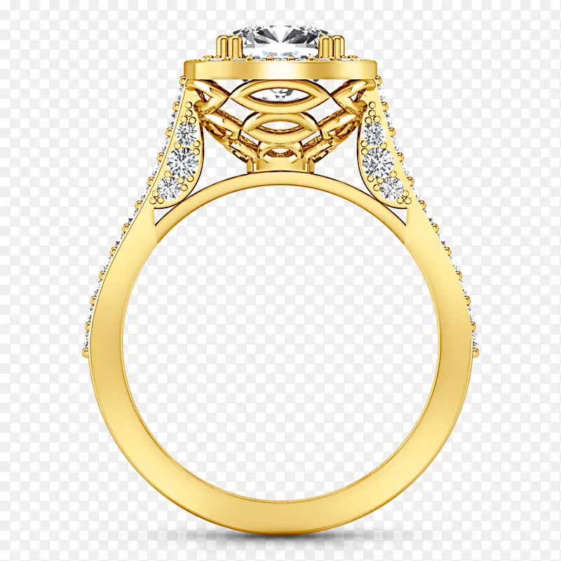 订婚戒指立方氧化锆珠宝钻石黄色戒指