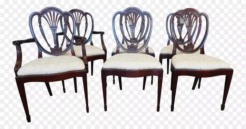胡桃白桌椅-桃花心木椅