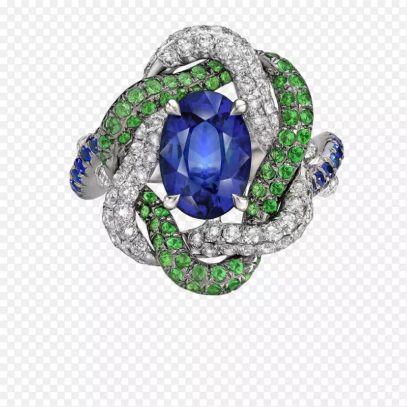 蓝宝石戒指钻石宝石珠宝-女性珠宝