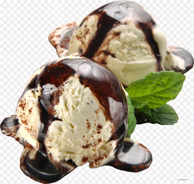 冰淇淋圆锥形圣代牛奶-冰淇淋