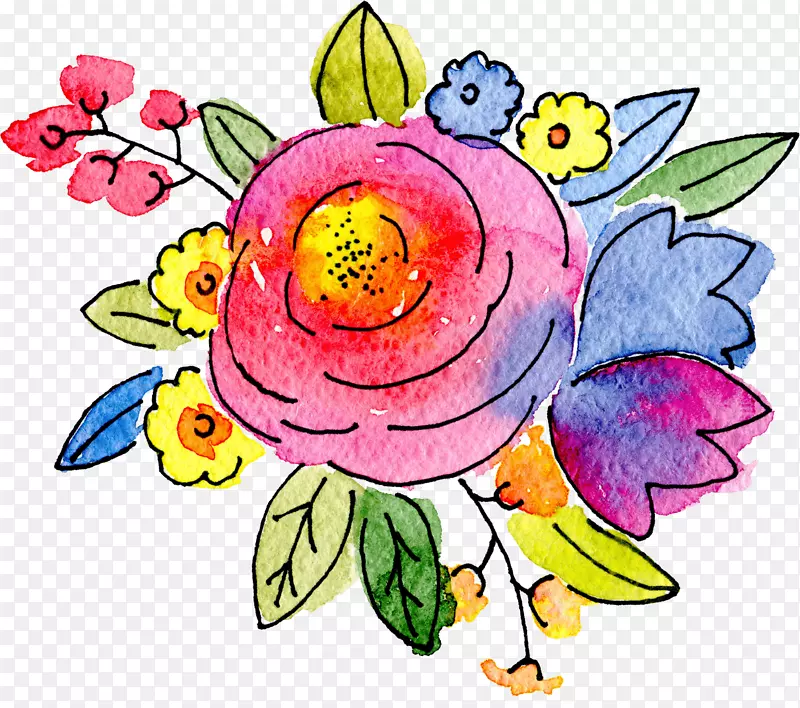 花卉设计水彩画-美化