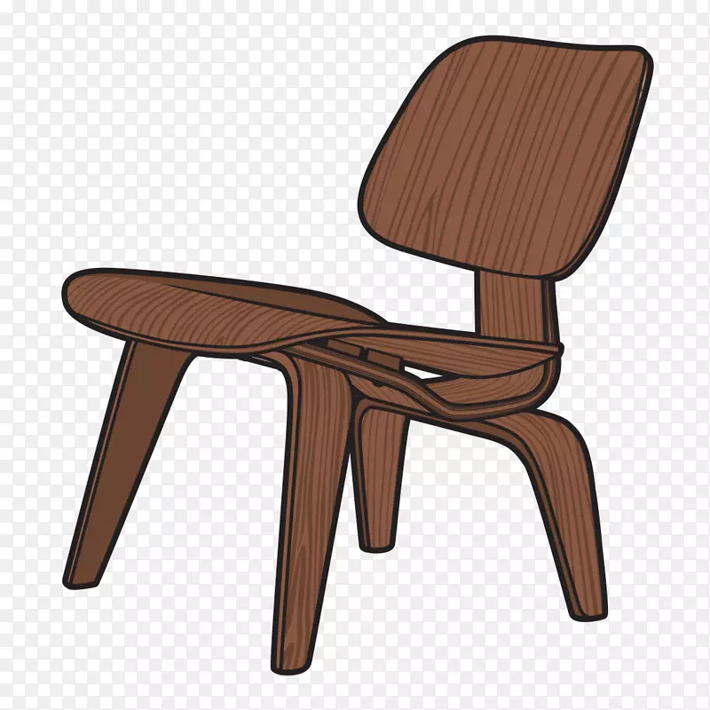 Eames躺椅、木桌台、长椅、钢丝椅(DKr 1)-躺椅