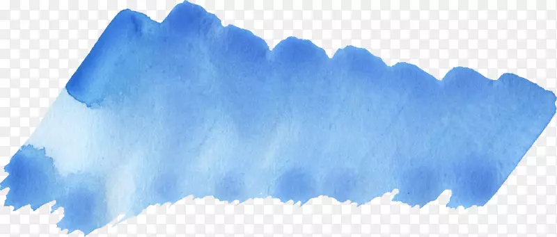水彩画蓝色画笔