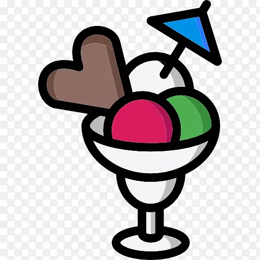 冰淇淋圣代电脑图标剪贴画-冰淇淋