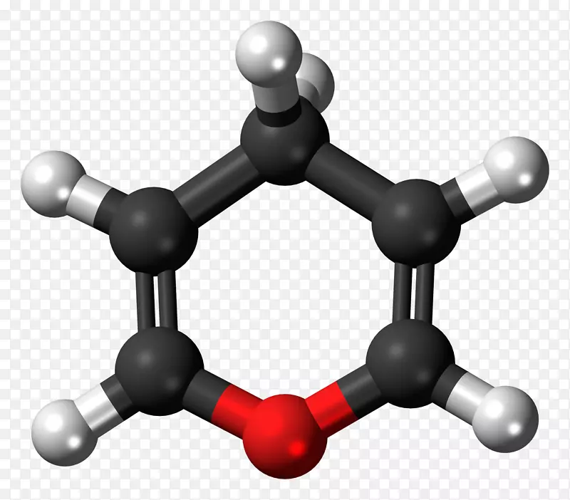 球棒模型1，4-二恶英杂环化合物噻吩-化学原子