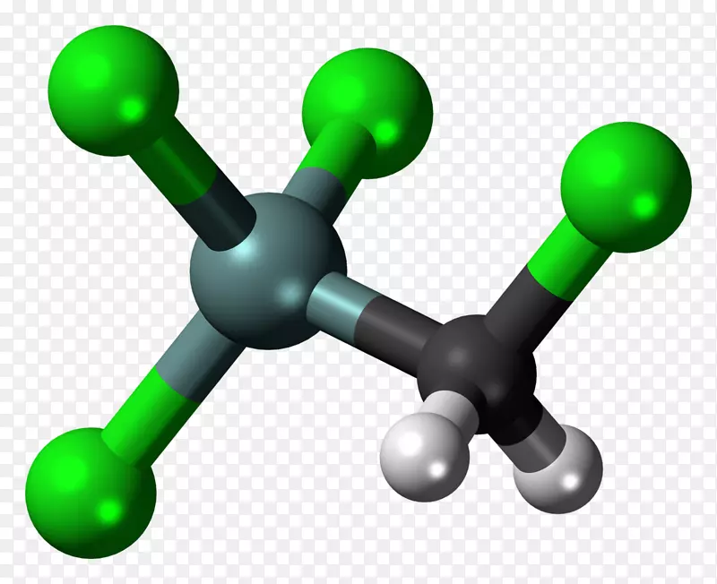 三氯(氯甲基)硅烷球棒模型化学复合放电