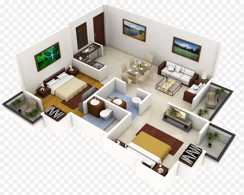 室内设计服务3d楼面平面图.家具平面图