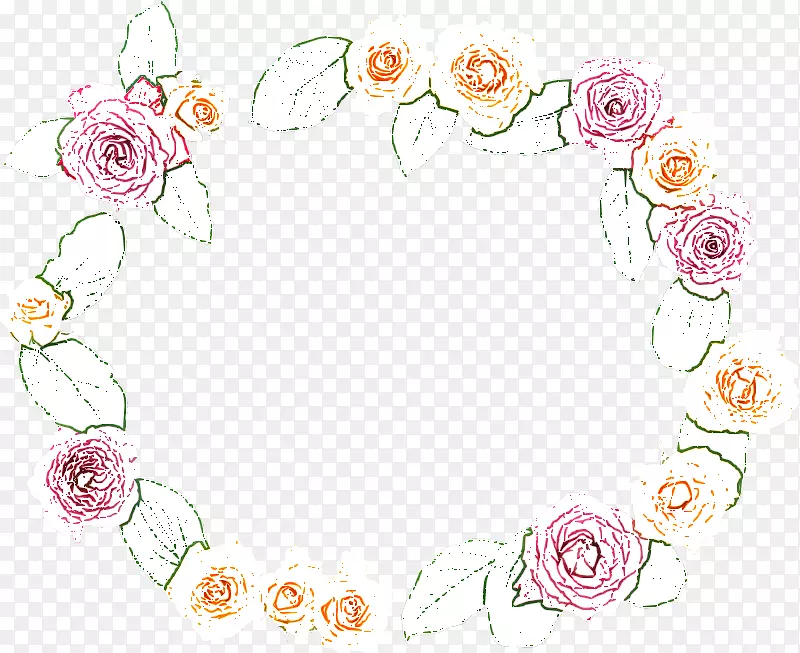 花卉设计花园玫瑰切花.画笔花色
