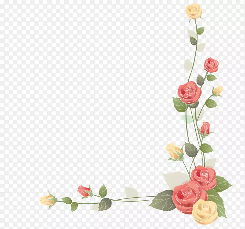 沙滩玫瑰花彩色剪纸艺术-花
