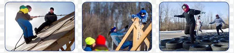 障碍课程娱乐攀爬密歇根州冬季娱乐