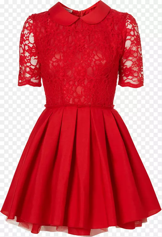 服饰时尚Topshop花边正式穿红色连衣裙