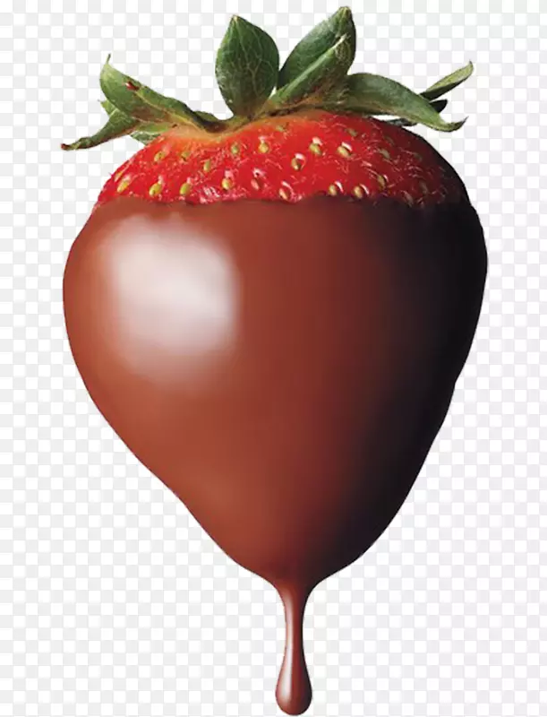 冷冻酸奶牛奶巧克力覆盖水果草莓真草莓