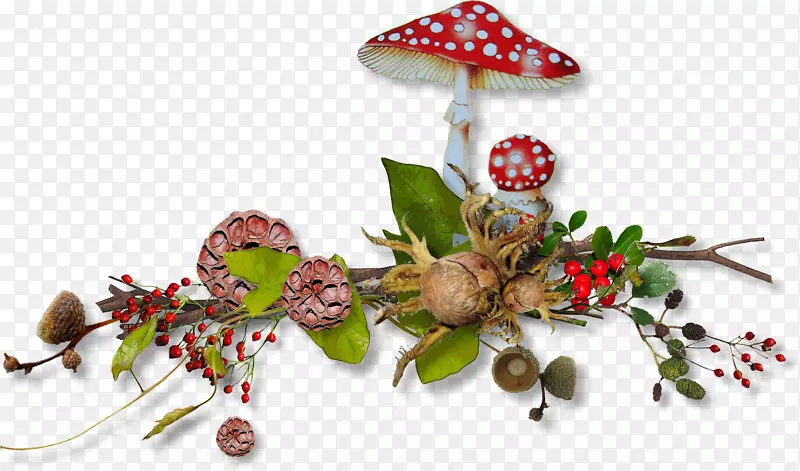 蘑菇剪贴画-秋月