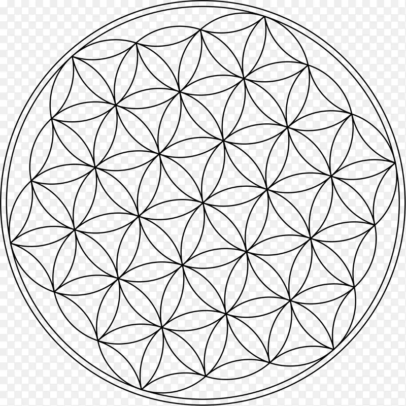 重叠圆网格符号神圣几何剪贴画.曼陀罗图案背景